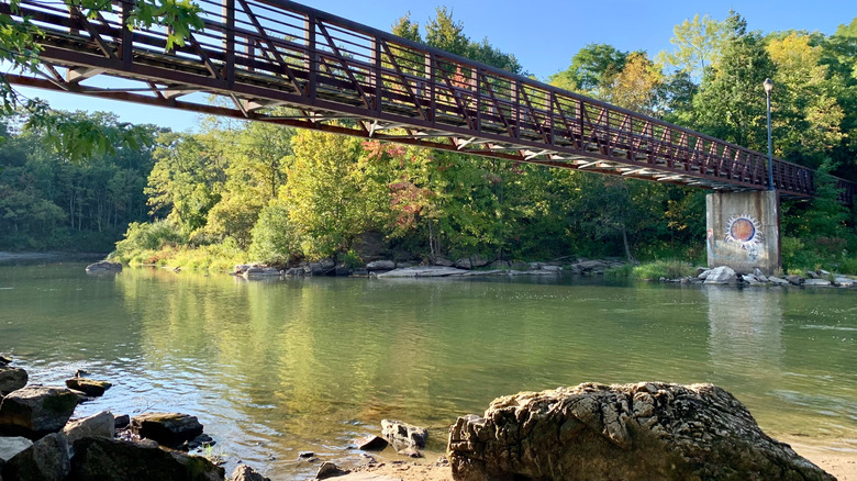 The Mable Works Memorial Bridge crosses Otter Creek