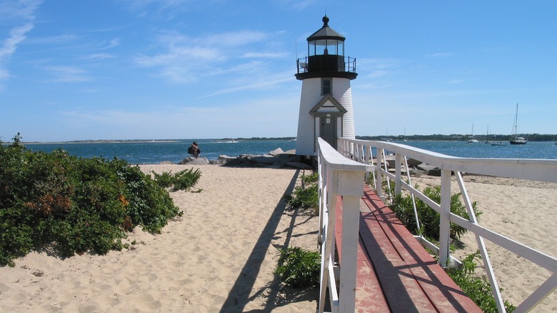 The walkway to a lighthouse