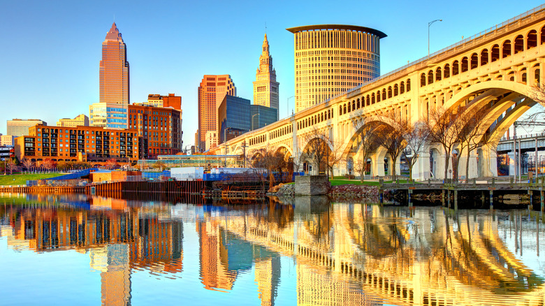 Cleveland skyline and bridge