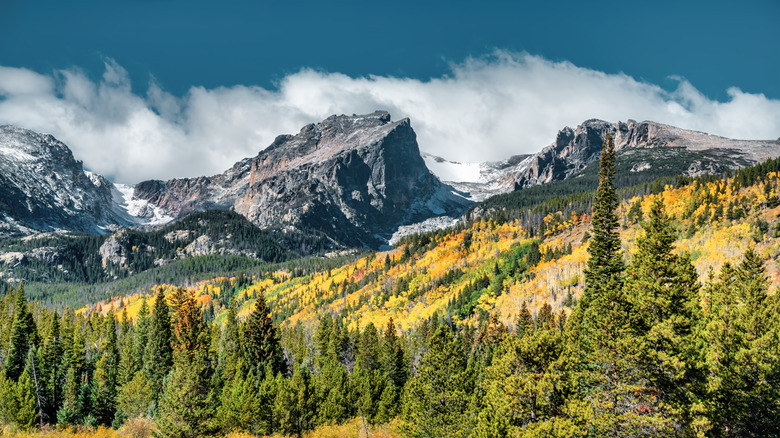 Clouds over mountains in Rocky Mountains