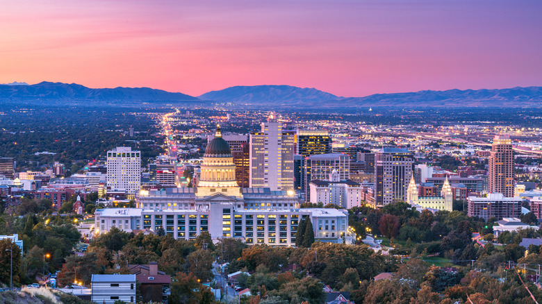 Salt Lake City at dusk