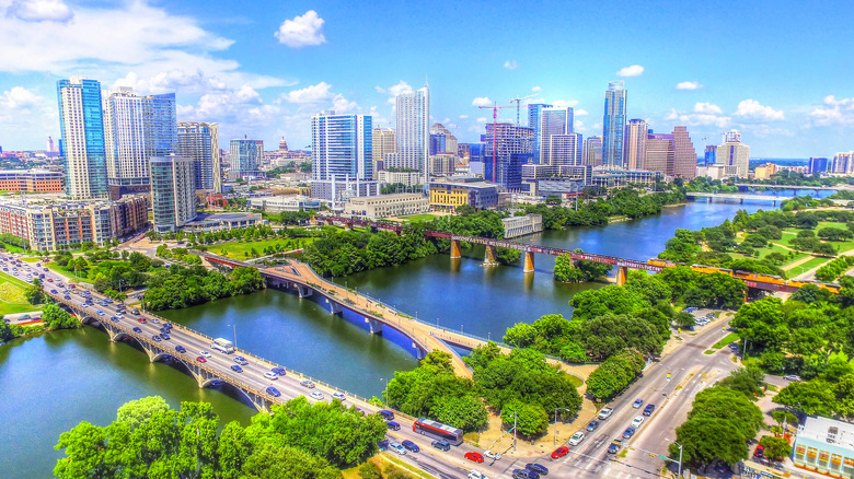 Austin river and skyline