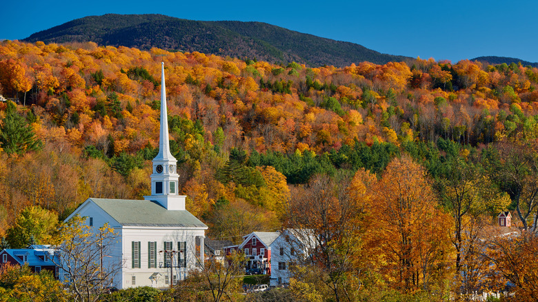 Stowe, Vermont in fall