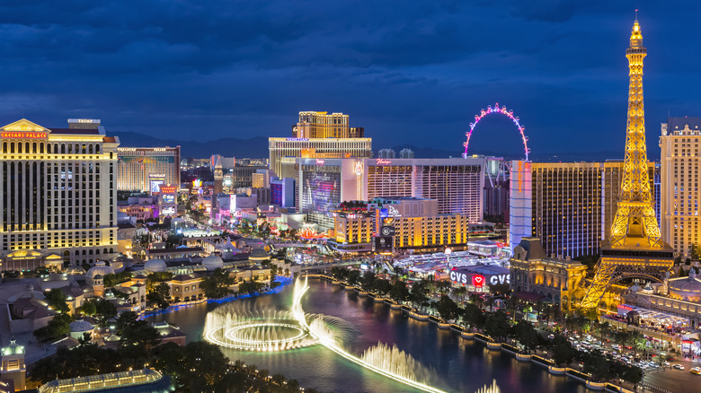 Las Vegas city skyline at night