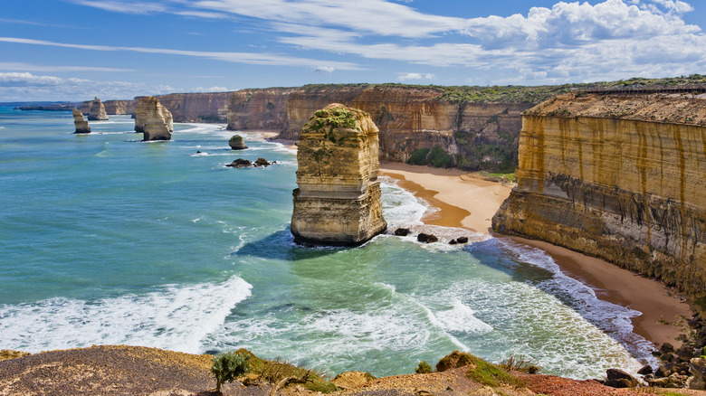 The Twelve Apostles rock formations by coast