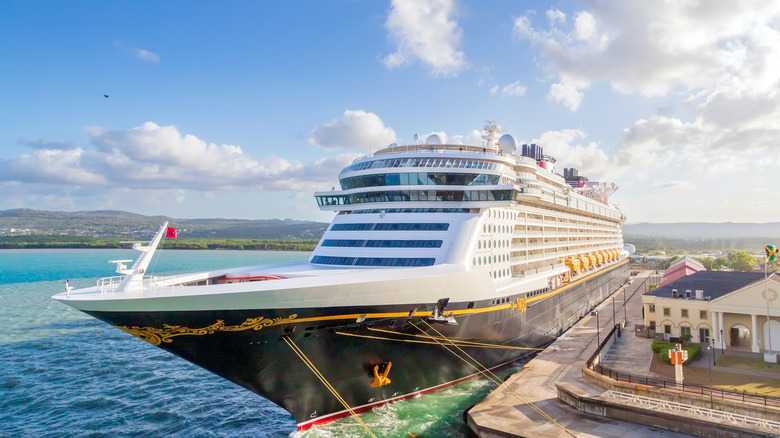 Disney cruise ship docked