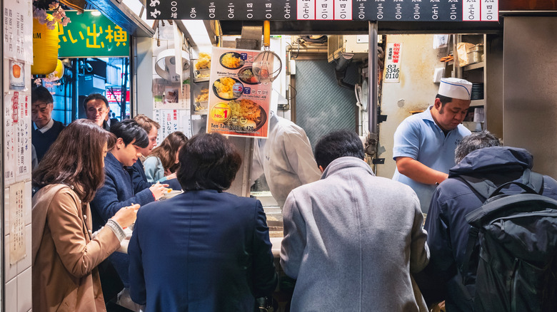 tempura soba stall in Japan
