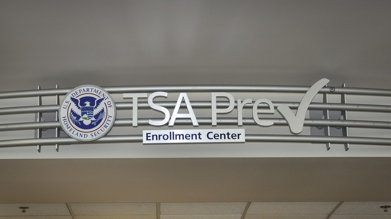 TSA PreCheck Enrollment Center sign