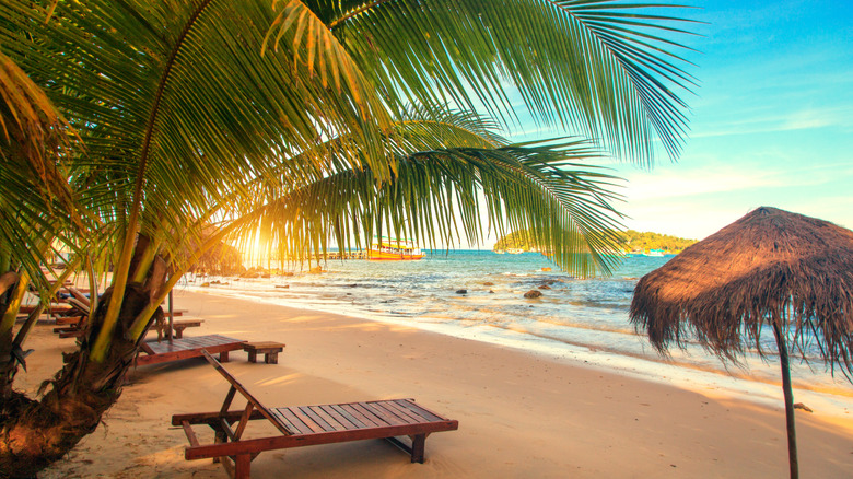 Sunrise at the beach in Koh Rong, Cambodia