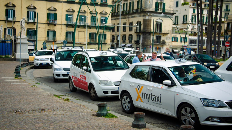 marked taxi cabs in Italy