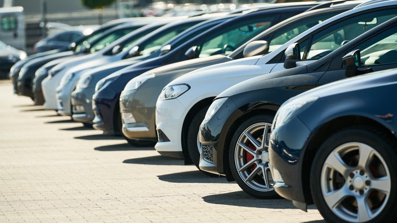 Cars parked in parking lot