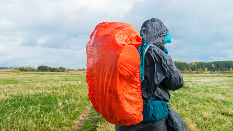 Hiking bag with rain cover