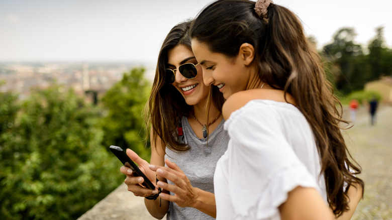 travelers chatting and sharing information