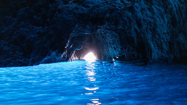 Inside the Blue Grotto off Capri