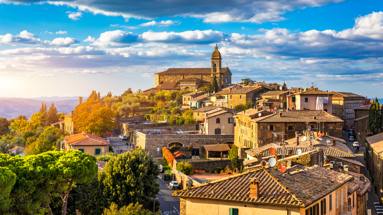 aerial montalcino tuscany italy