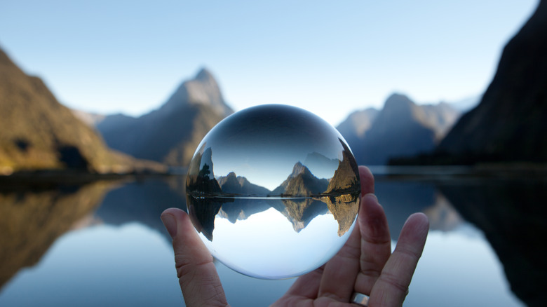 orb reflecting new zealand landscape