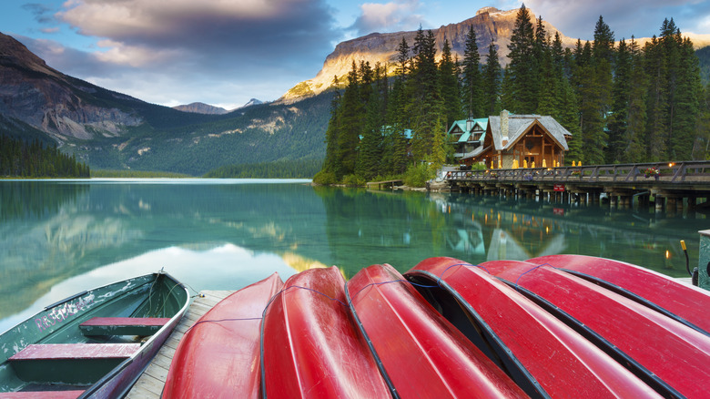 Canoes on Emerald Lake