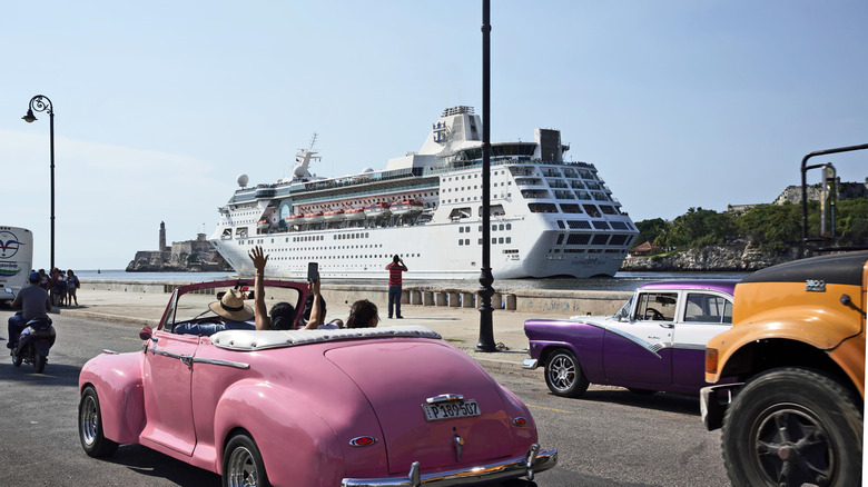 Cruise ship at Cuban port