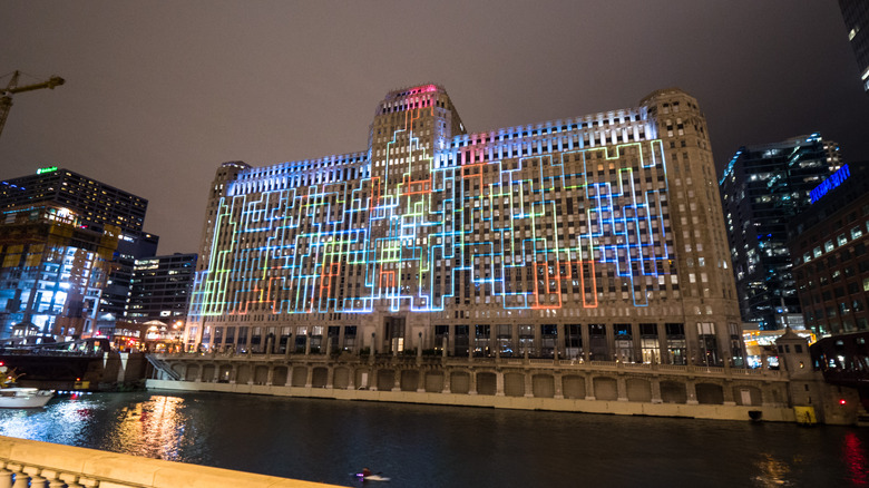 theMART building with visual art