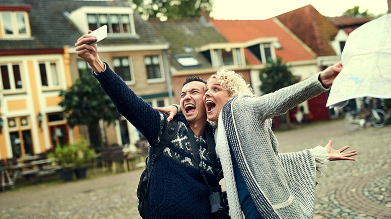 People taking selfie in Berlin