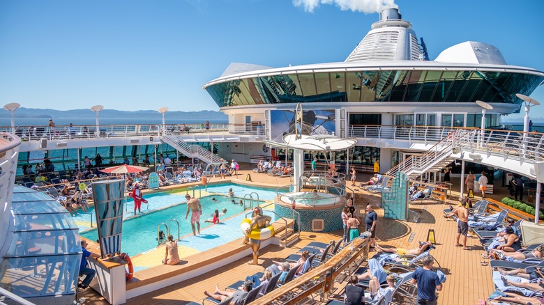 A pool on a cruise ship