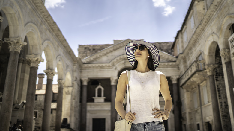 Traveler in Split city center