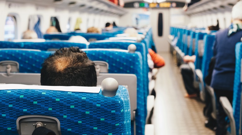 interior of Japanese shinkansen train