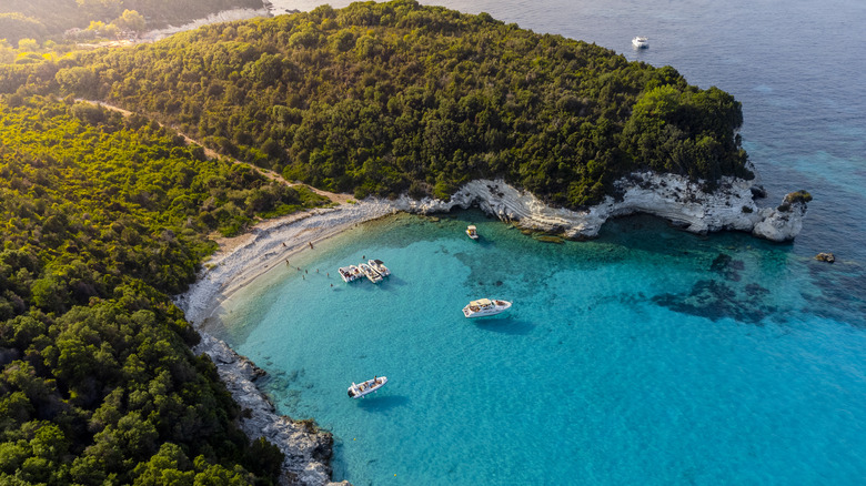 Aerial view of Greek bay