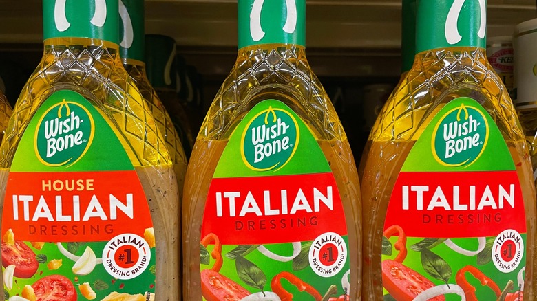 Bottles of Wishbone Italian dressing
