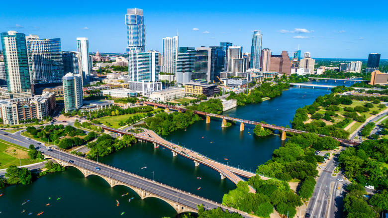 city over Lady Bird Lake