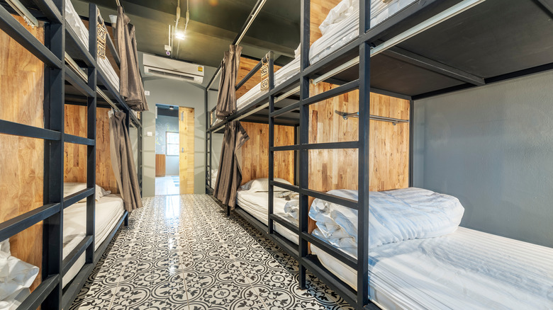 bunks at a hostel