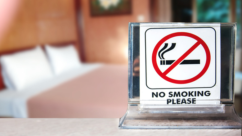 no smoking sign in room