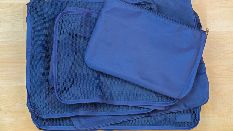 Blue packing cubes