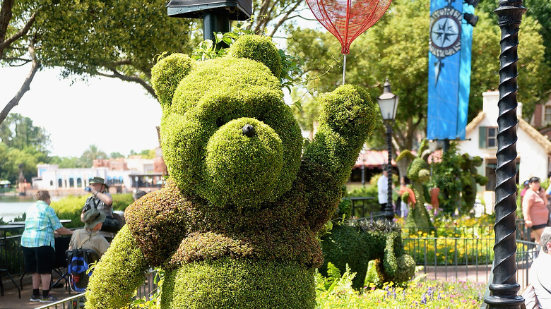 Pooh garden sculpture at EPCOT