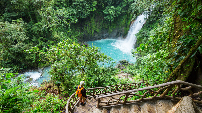 stairs near Rio Celeste Waterfall