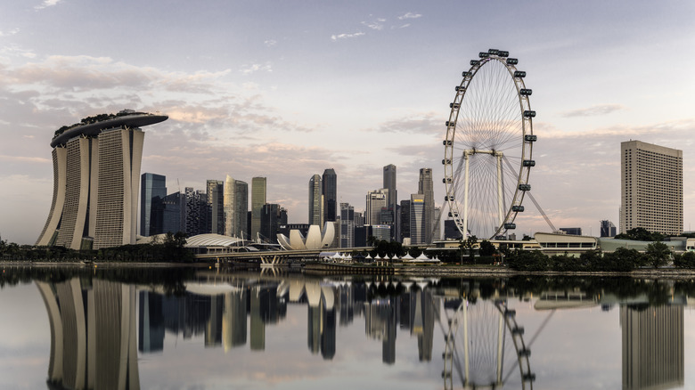 The Singapore skyline at dawn