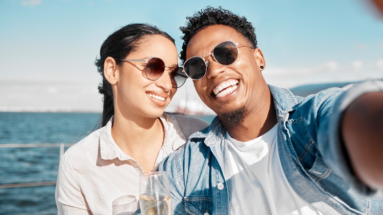 smiling couple on cruise