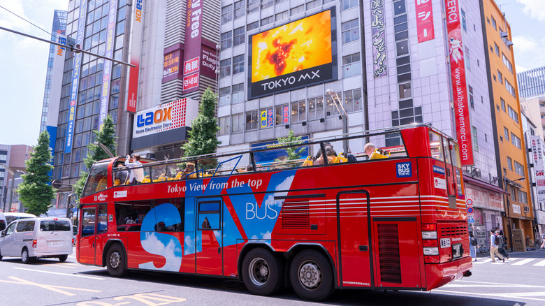 Sky Bus driving through Tokyo