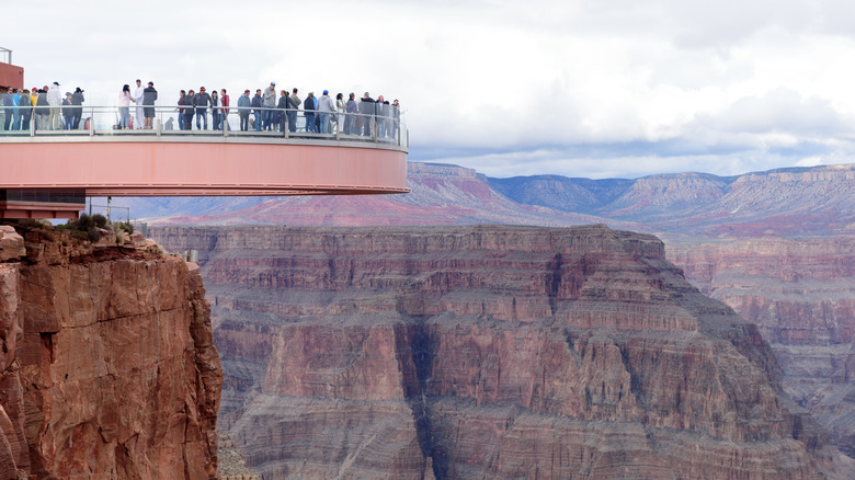 Skywalk cantilevered over the canyon