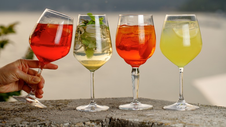 Four traditional Italian spritzes