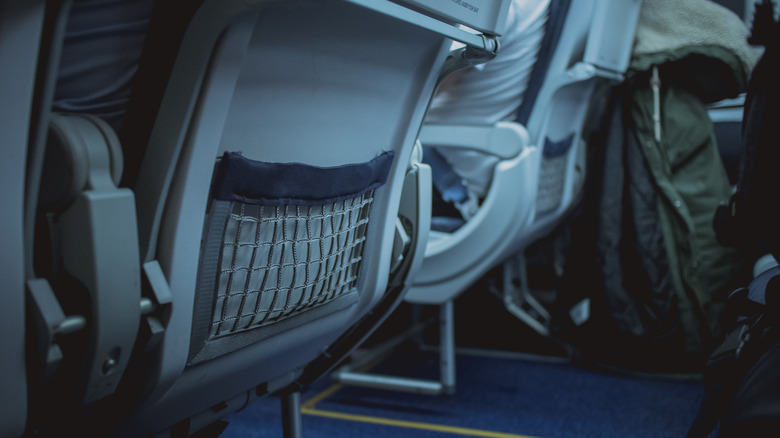 Seat pocket on a plane 