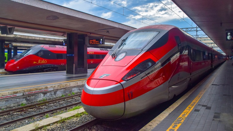 High-speed Frecciarossa train Roma Termini