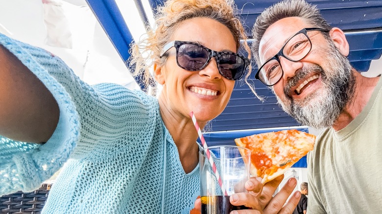 Couple dining in Italy