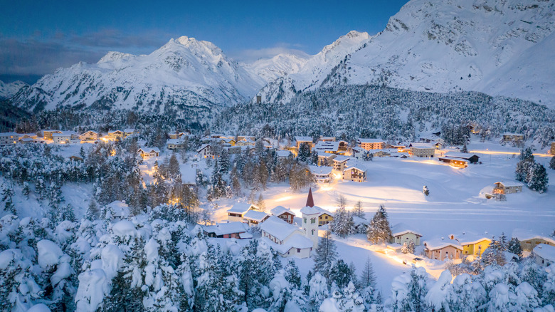 Swiss Alpine village in Engadin