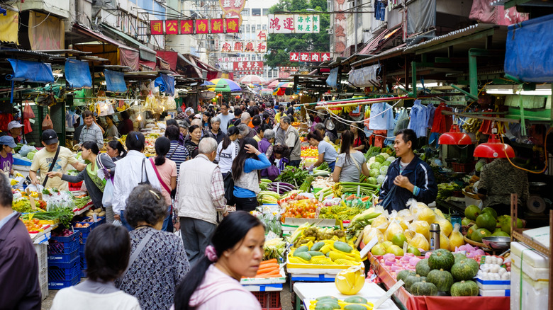 Busy street market