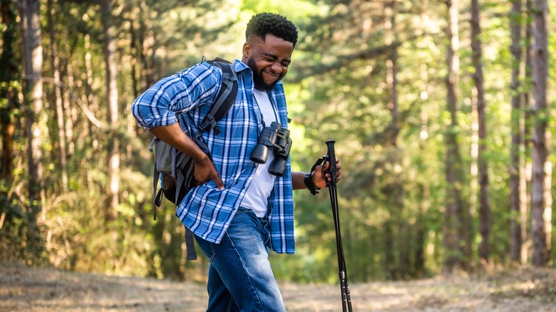 hiking man in pain