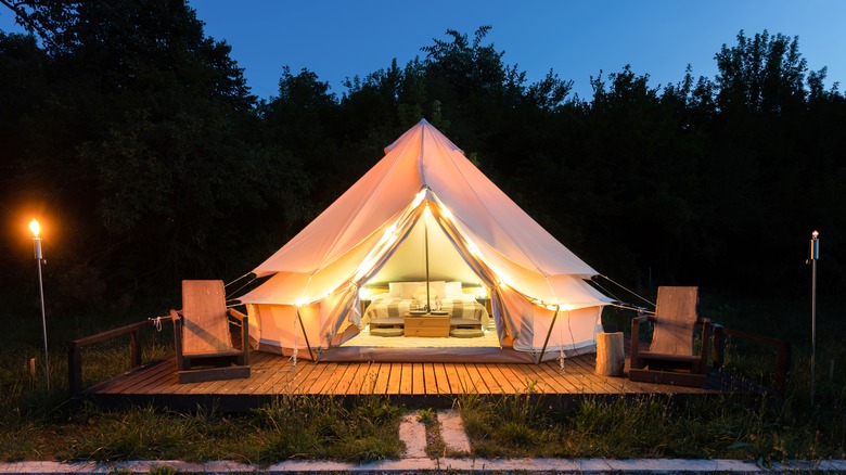 Glamping tent with patio