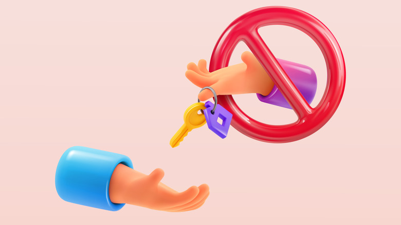 cartoon hands can't exchange keys