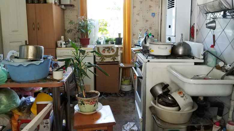 a filthy cluttered home