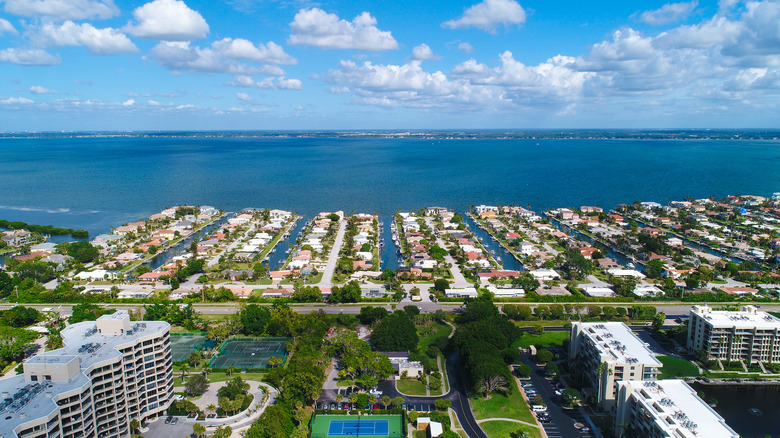 Aerial of Longboat Key in Florida